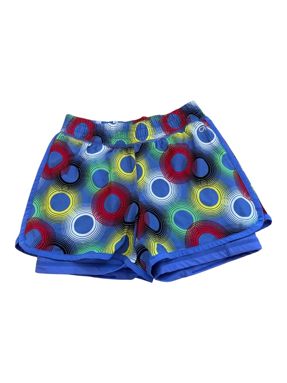 Girls XL 12-13 GAP Fit Bright Colorful Purple Geometric Circles Athletic Shorts